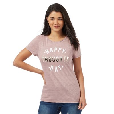 Red Herring Pink 'Happy thought today' print t-shirt